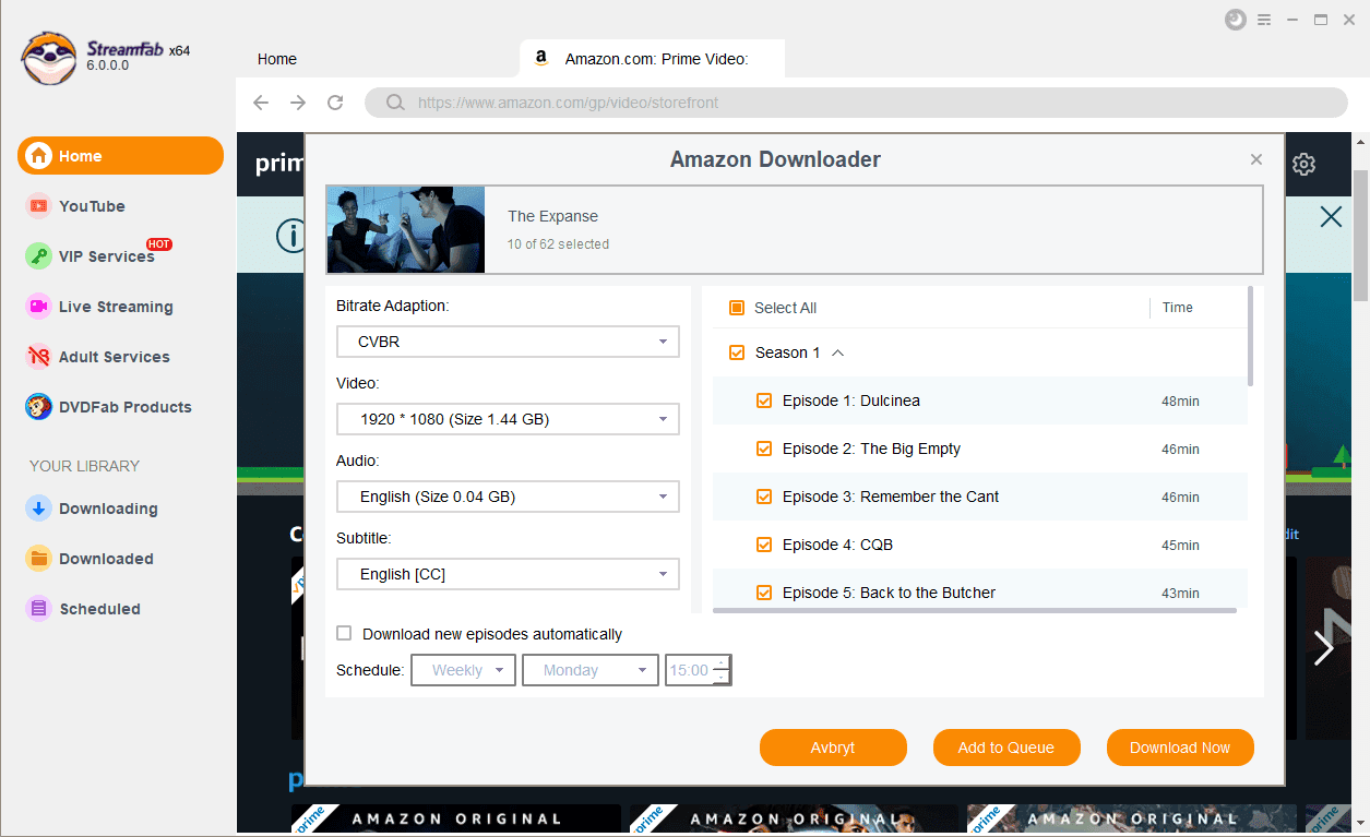 Télécharger des vidéos en streaming sur PC : StreamFab étape 2