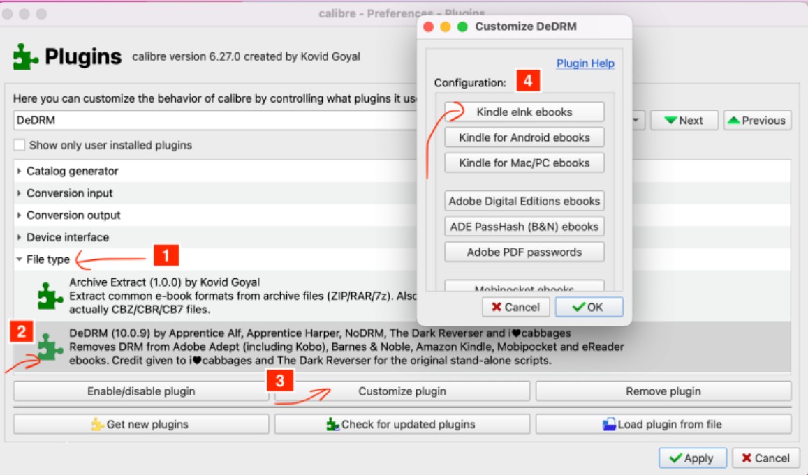 Use Calibre DeDRM Plugin to Remove kfx DRM