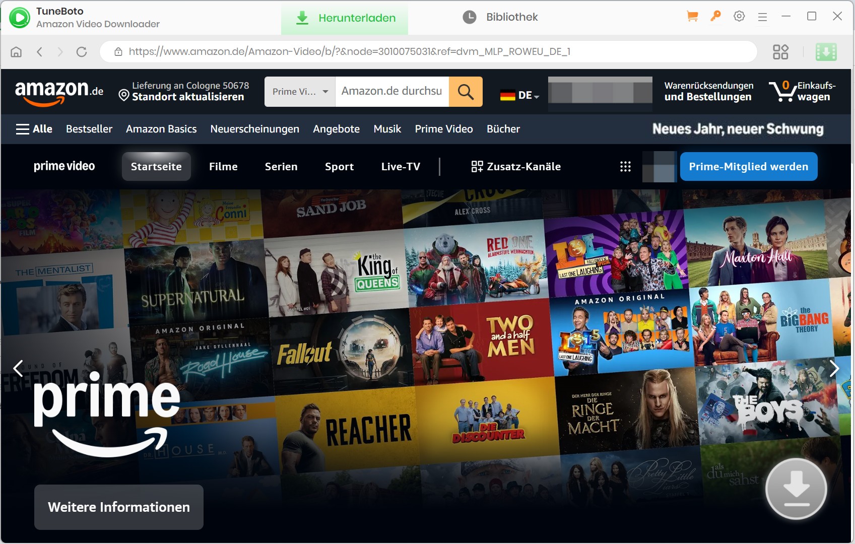Anleitung zum Amazon Videos Download mit TuneBoto Amazon Video Downloader