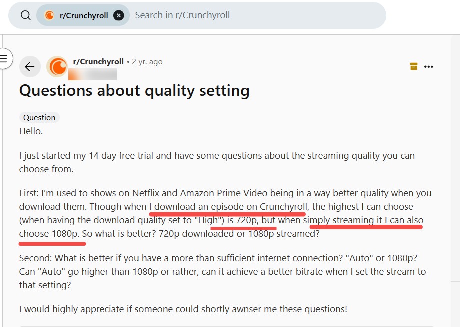 limites de téléchargement de Crunchyroll