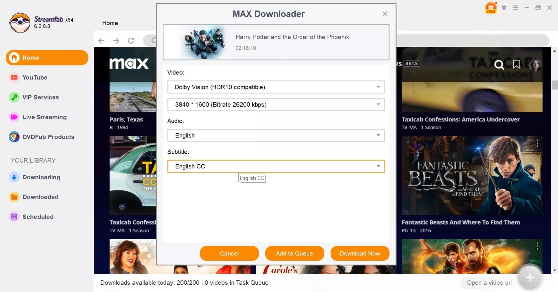 comment télécharger des vidéos depuis HBO Max : étape 3 de StreamFab