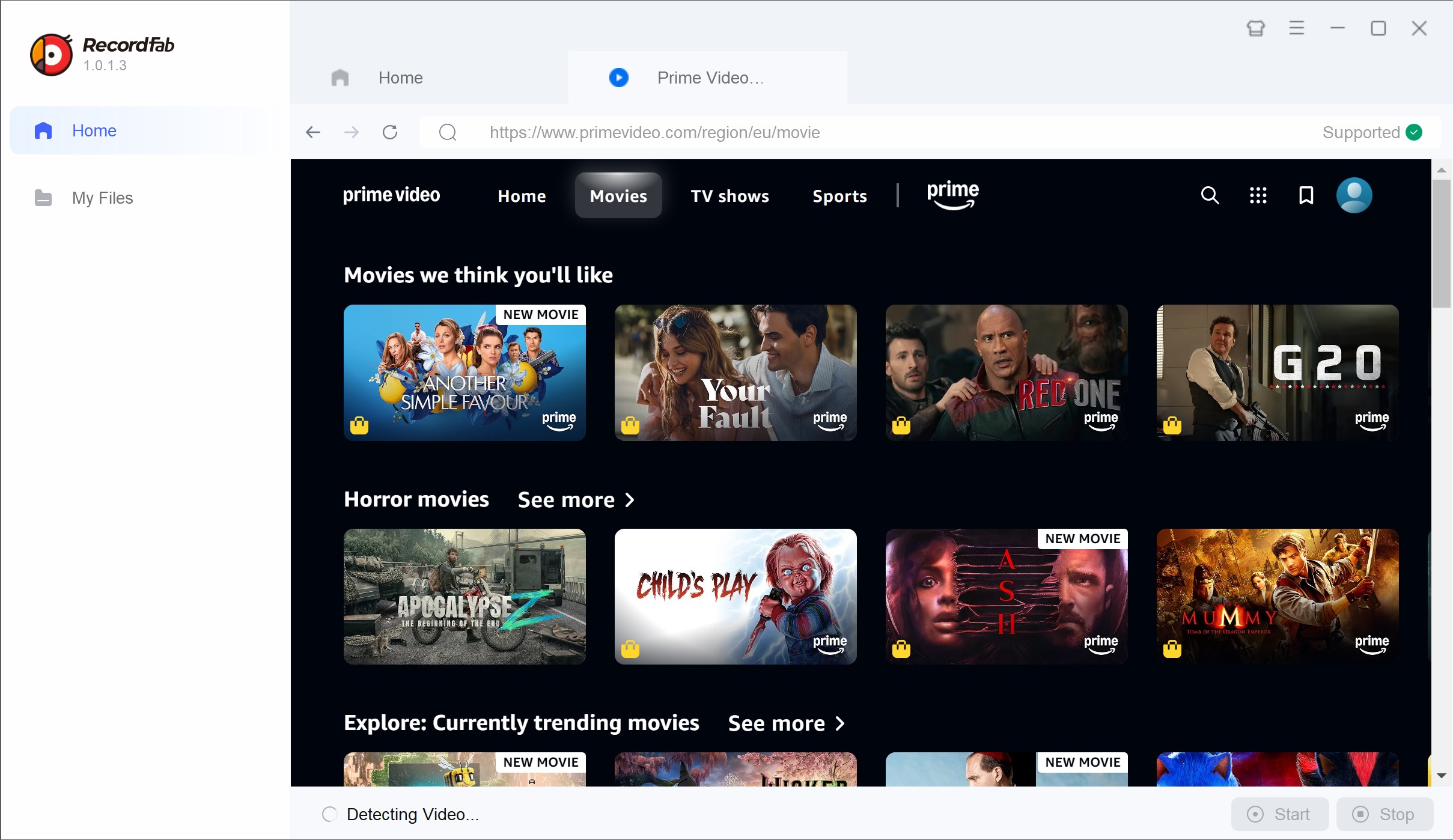 Aufnehmen von Amazon Videos: RecordFab