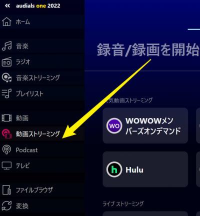 Audials動画ストリーミングリスト