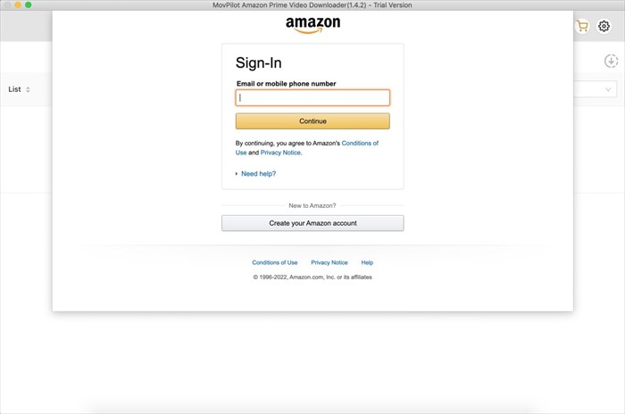 MovPilot Amazon Prime Video Downloader　ログイン