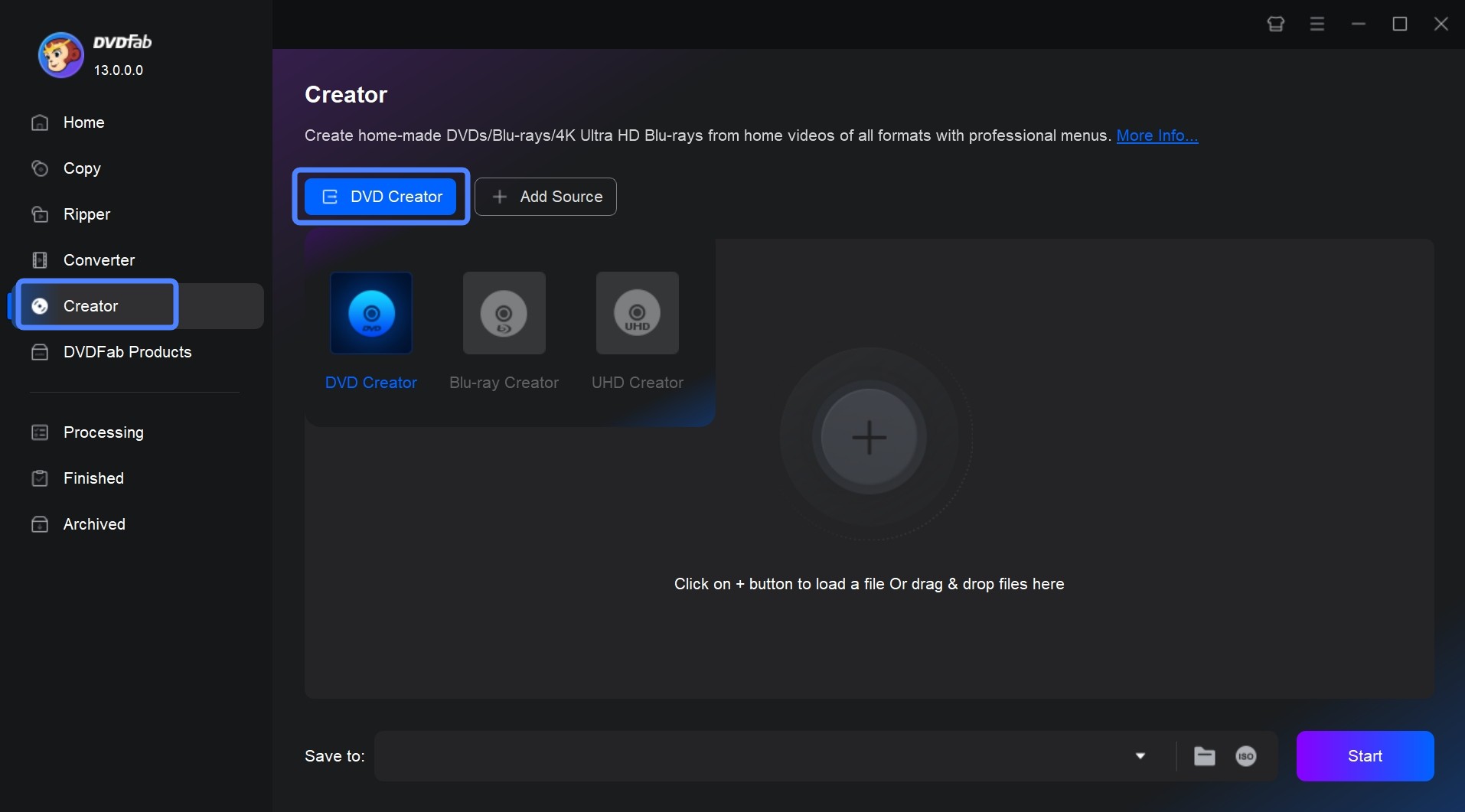 Burn AVI to DVD with DVDFab DVD Creator