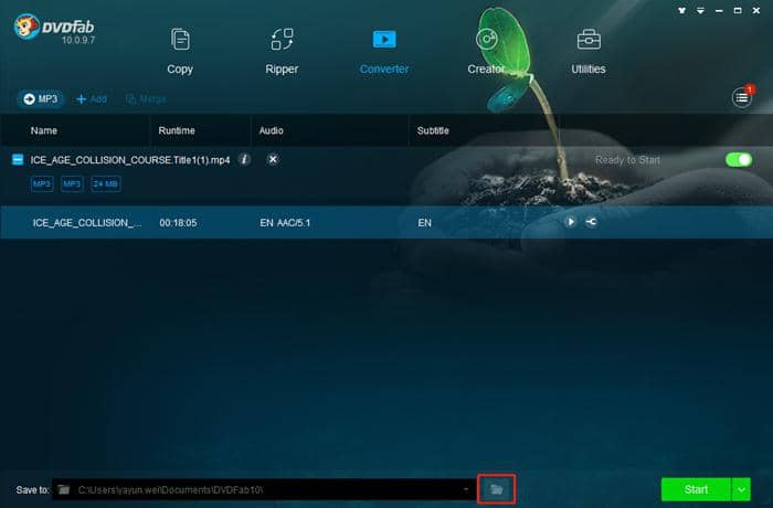 Comment convertir facilement des MP4 en MP3 en ligne avec convertisseur mp4 mp3 en ligne:Comment convertir MP4 en MP3 avec DVDFab Video Converter :