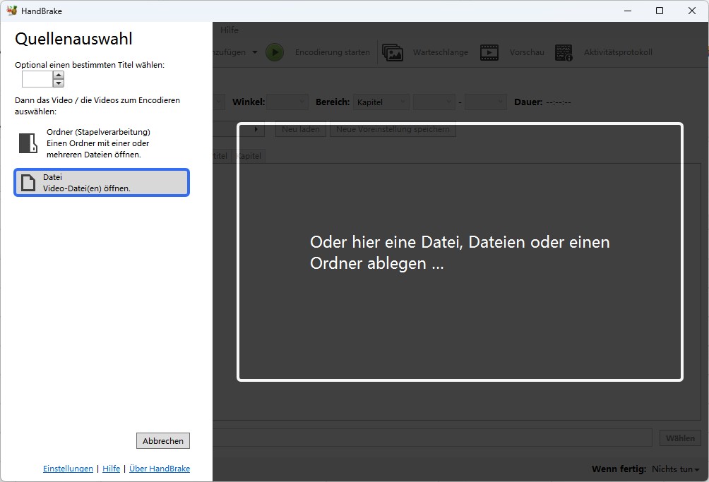 Wie Sie mit HandBrake DVDs auf USB konvertieren