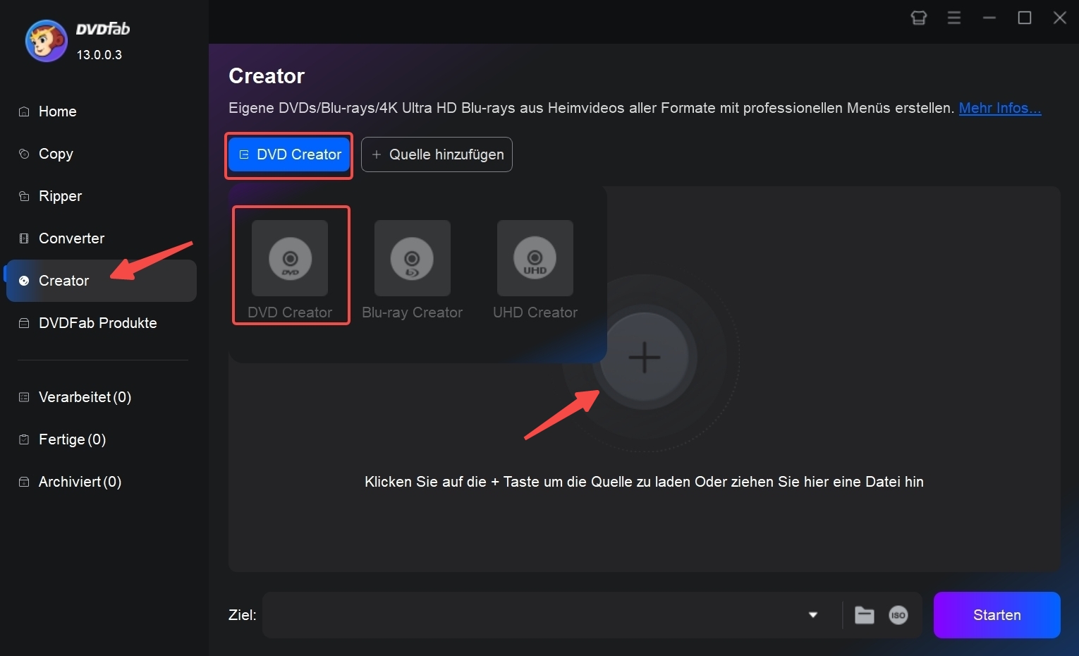 So konvertieren Sie AVI mit DVDFab DVD Creator in DVD