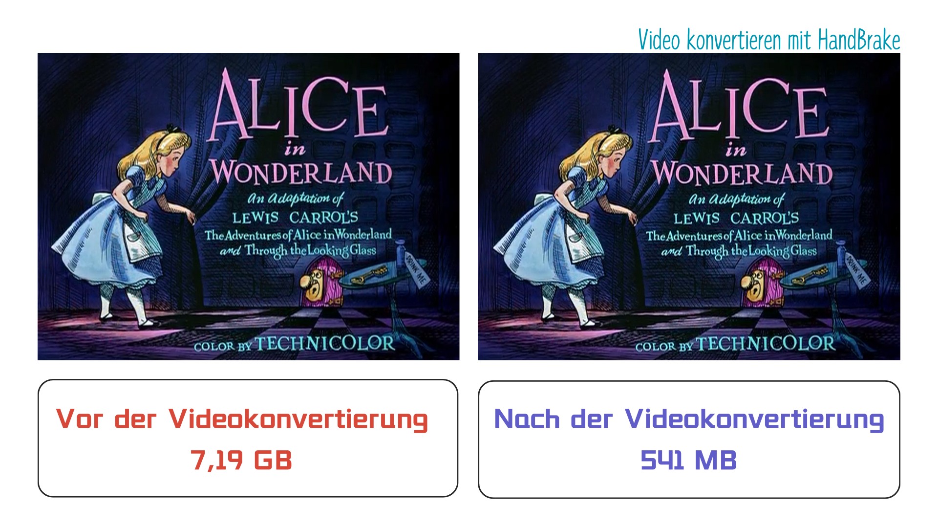 HandBrake: Vergleich der Videoqualität vor und nach der Konvertierung