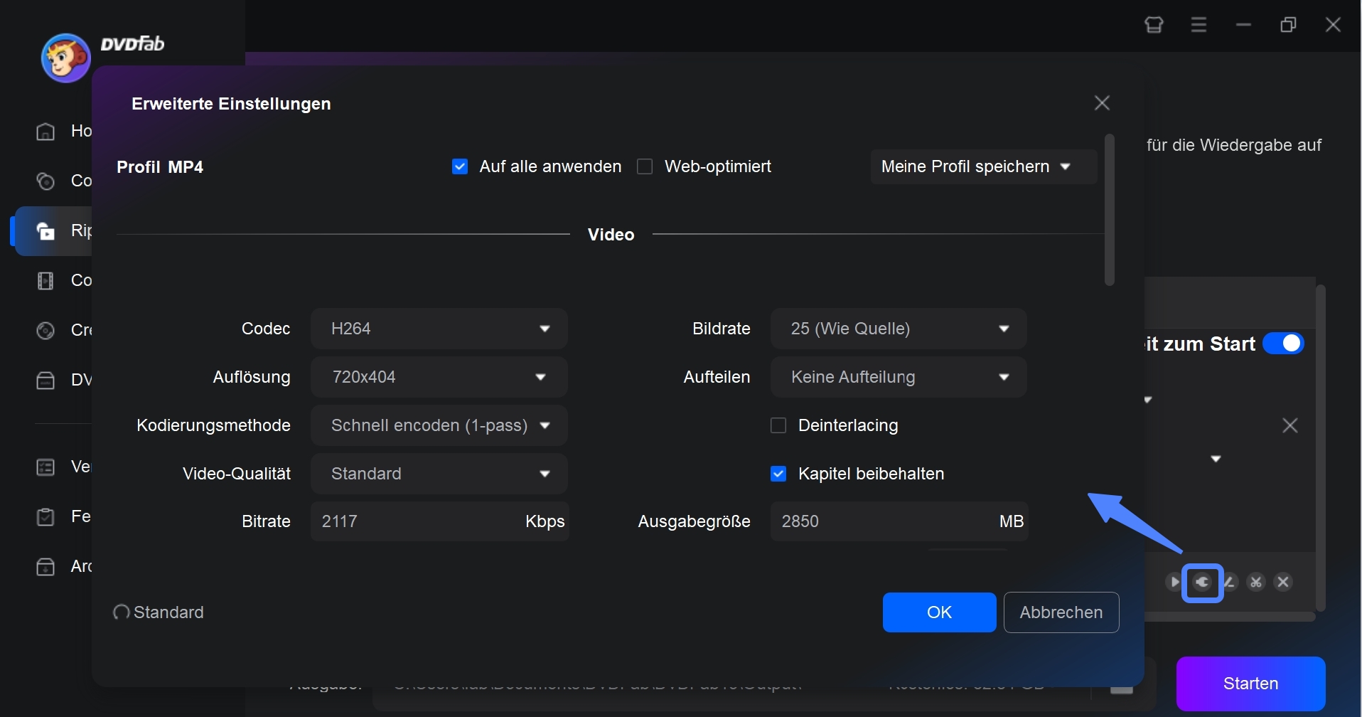 Wie man DVD mit DVDFab DVD Ripper in MP4 konvertiert