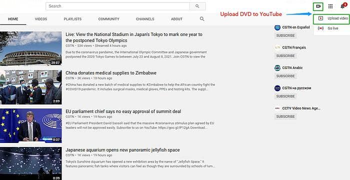 how to upload a DVD to YouTube