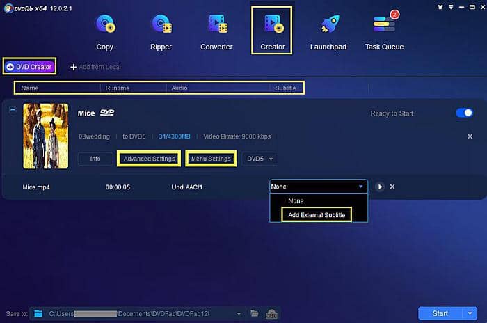 How to copy a DVD video to a DVD with DVDFab DVD Creator