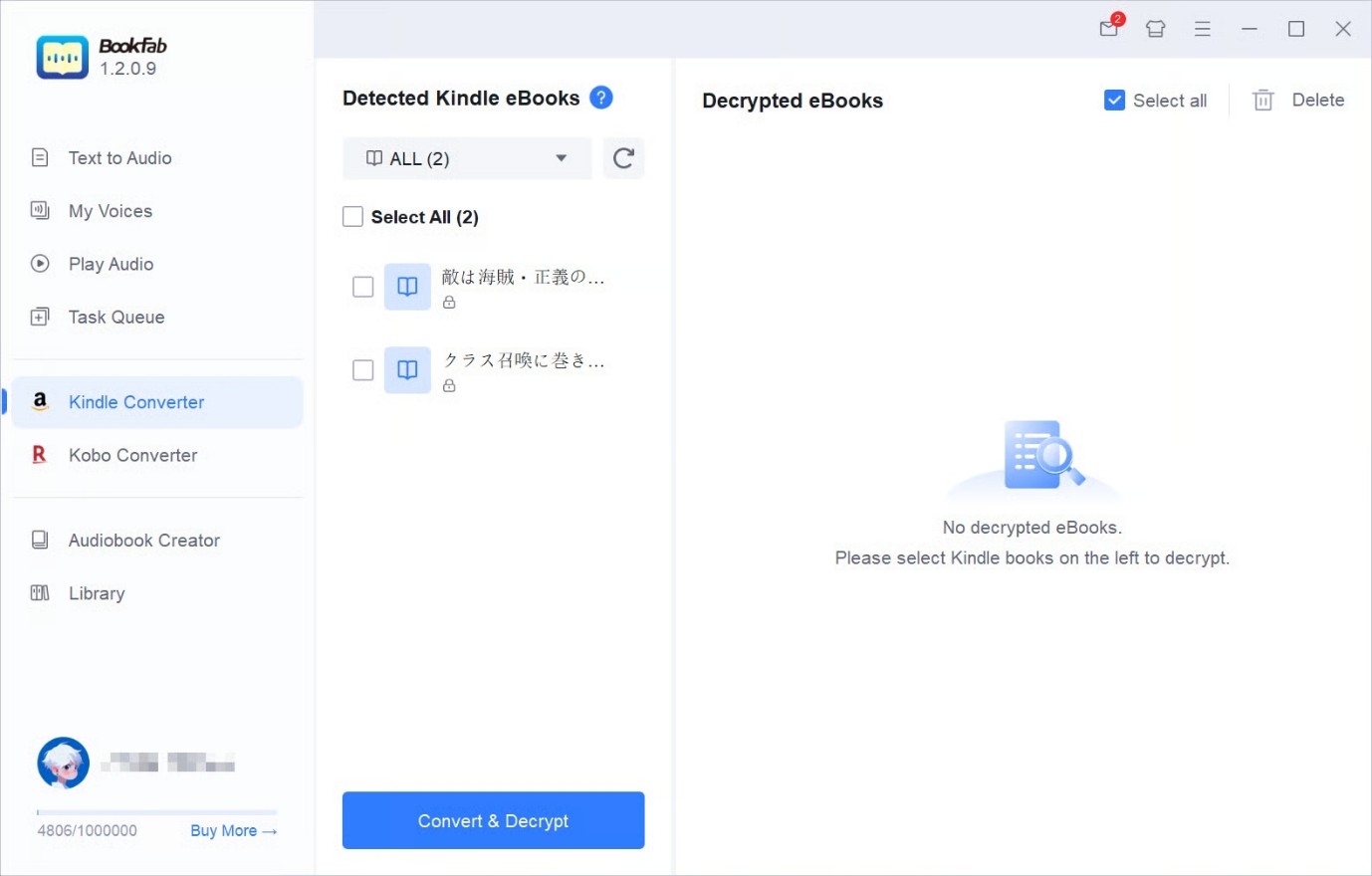 Steps to convert AZW3 to EPUB Using BookFab Kindle Converter