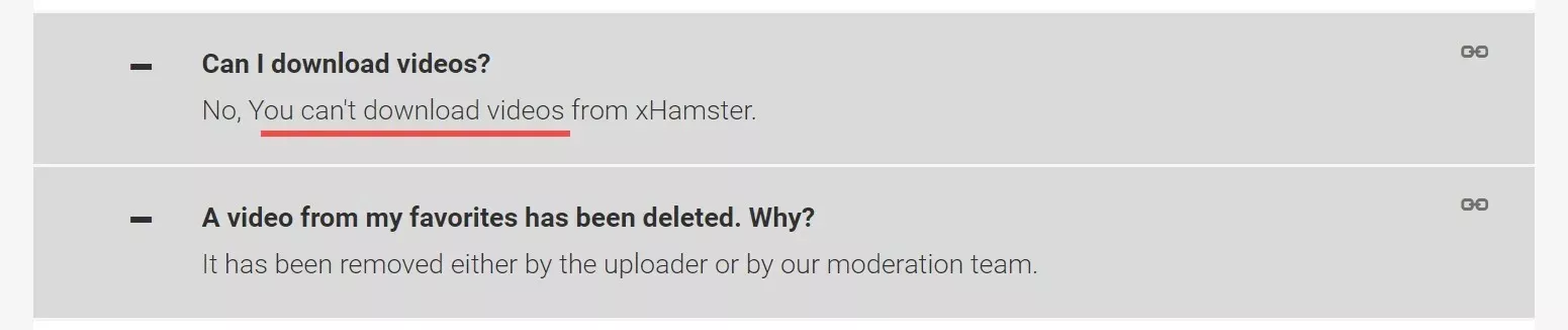 no official way to download xHamster videos
