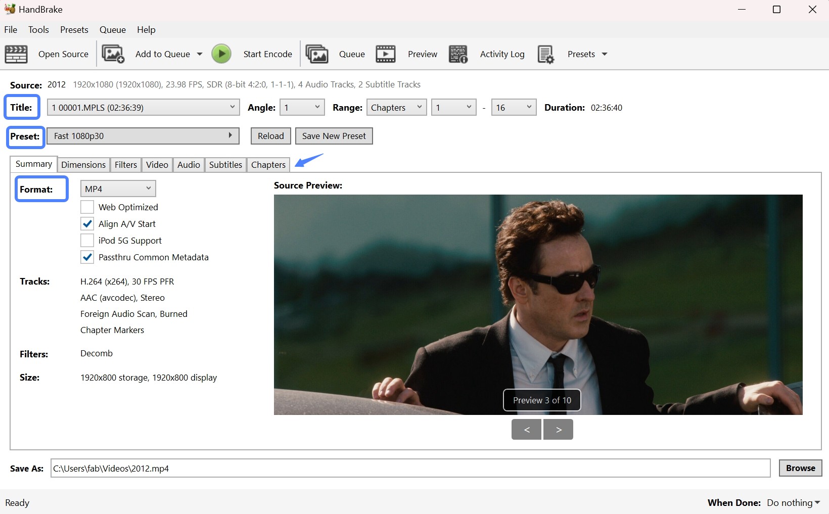 How to rip dvd on windows with HandBrake