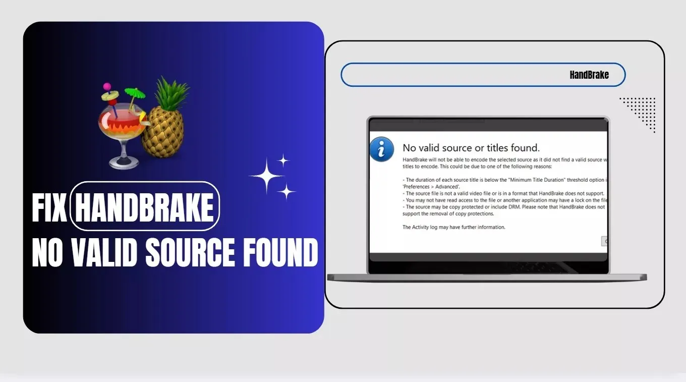 fix HandBrake no valid source found error