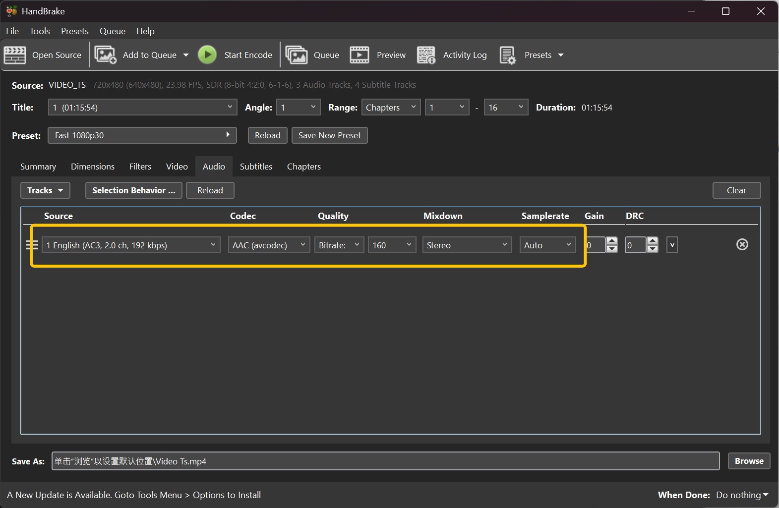 How to rip DVD to MP3 with HandBrake?