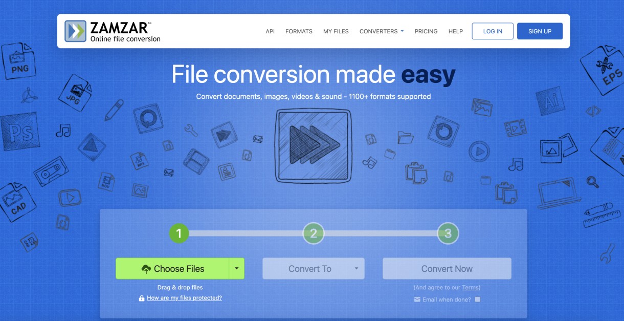 Meilleurs convertisseurs EPUB à PDF: Zamzar