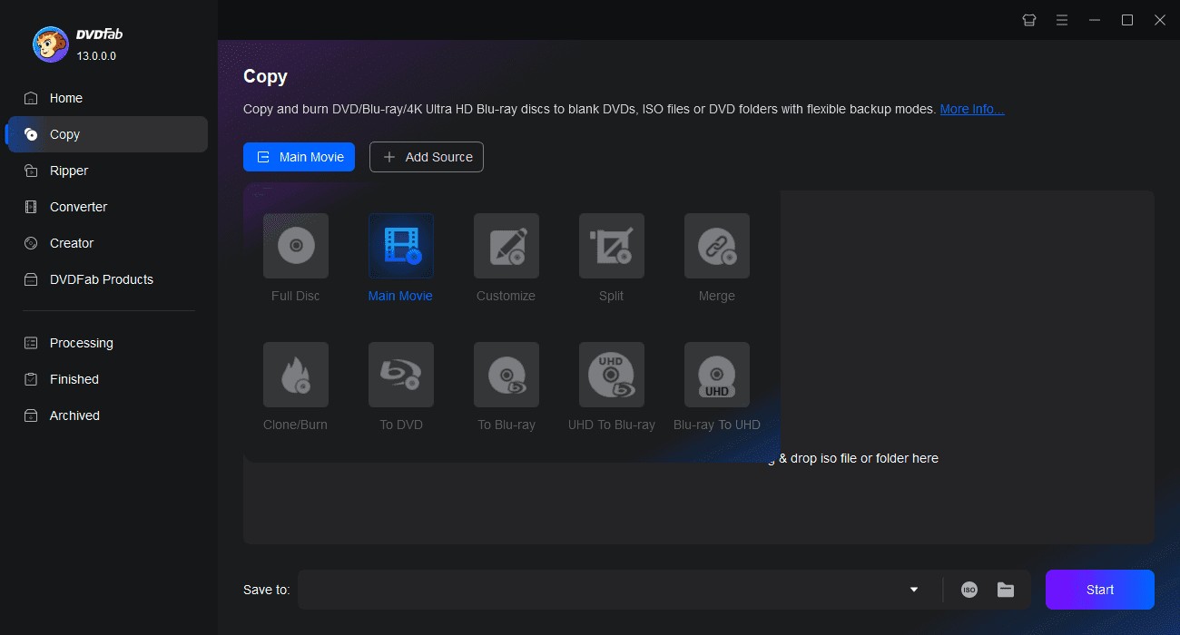 Use DVDFab UHD Copy to Back up UHD Blu-rays 