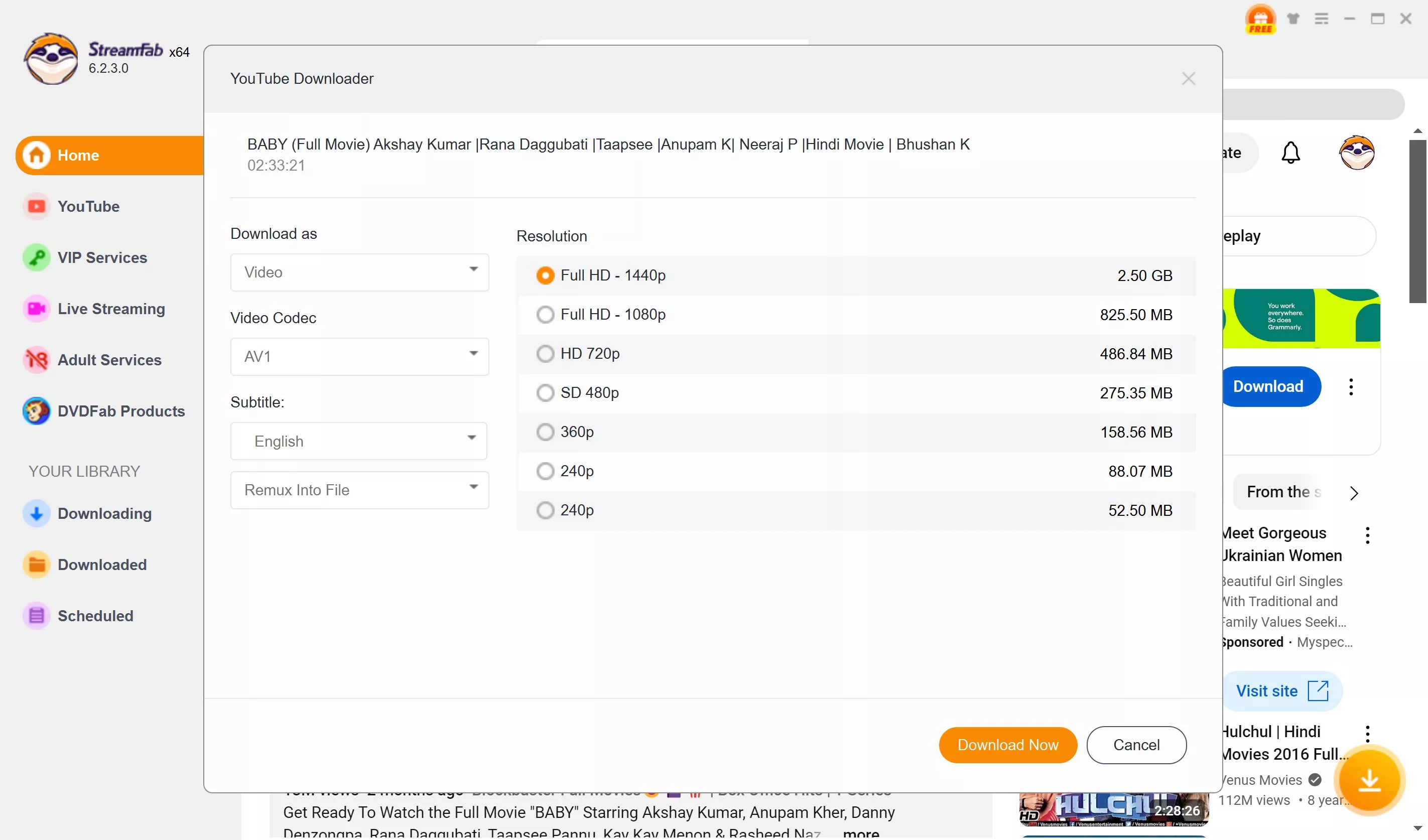 How to downloader best Indian movies on YouTube with StreamFab YouTube Downloader