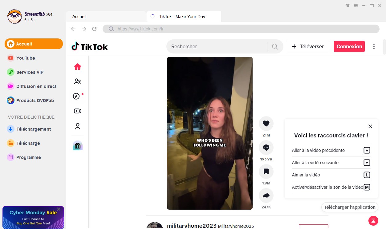 Convertissez TikTok en MP4 avec StreamFab YouTube Downloader