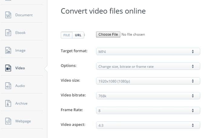les meilleurs convertisseurs vidéo en ligne 2022:5. aconvert.com