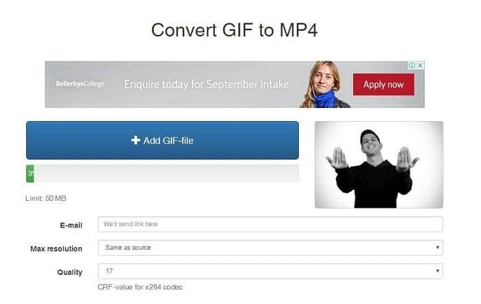 gif to mp4:3. Convert GIF to MP4 Using gif-2-mp4 online converter