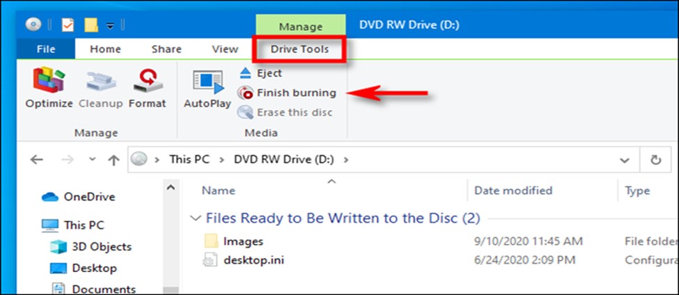 Comment graver un CD sous Windows 10 : b. Gravure avec un lecteur CD