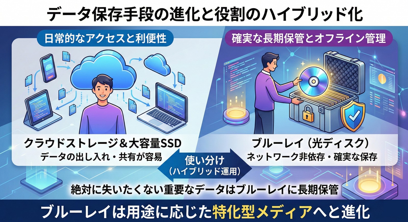 データ保存手段の変化とブルーレイの役割
