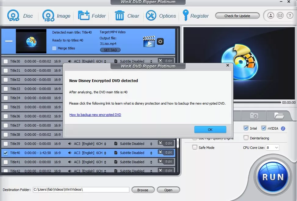 Rip DVD to MP4 with WinX DVD Ripper