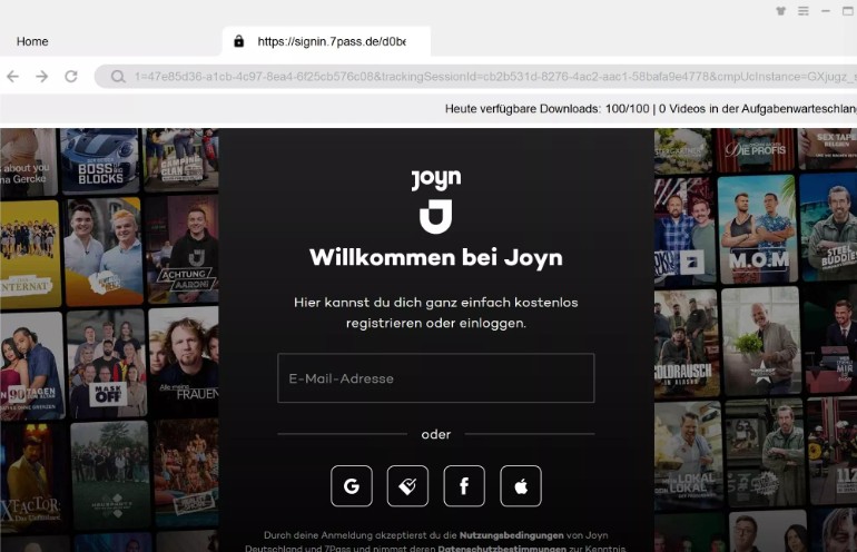 Download-Schritte zum Joyn Video Download mit dem StreamFab Joyn Downloader