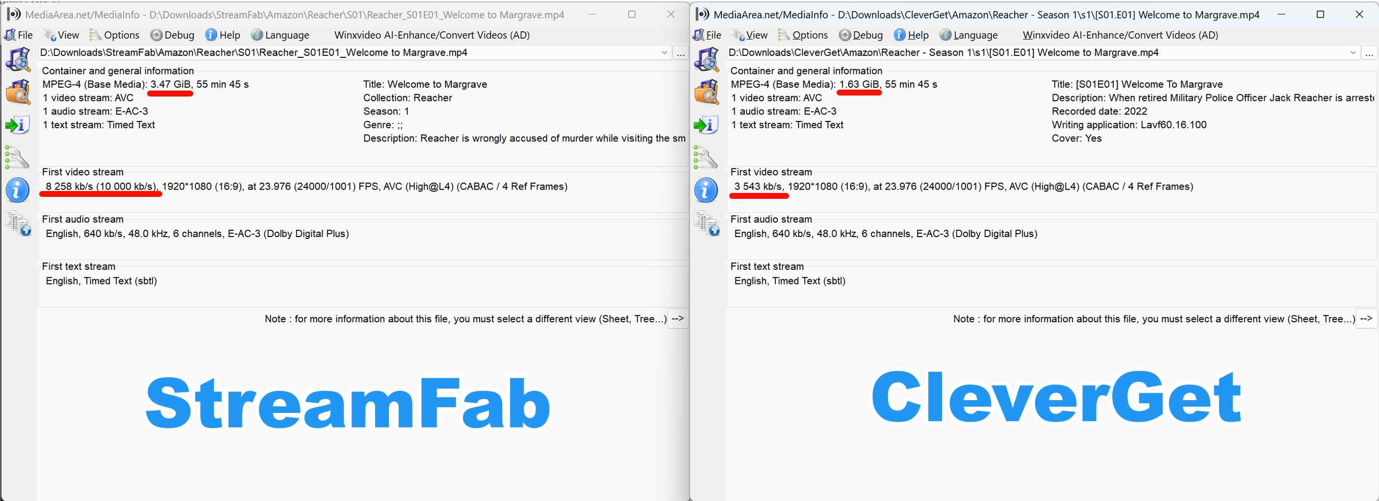 cleverget amazon vs streamfab amazon: output quality comparison