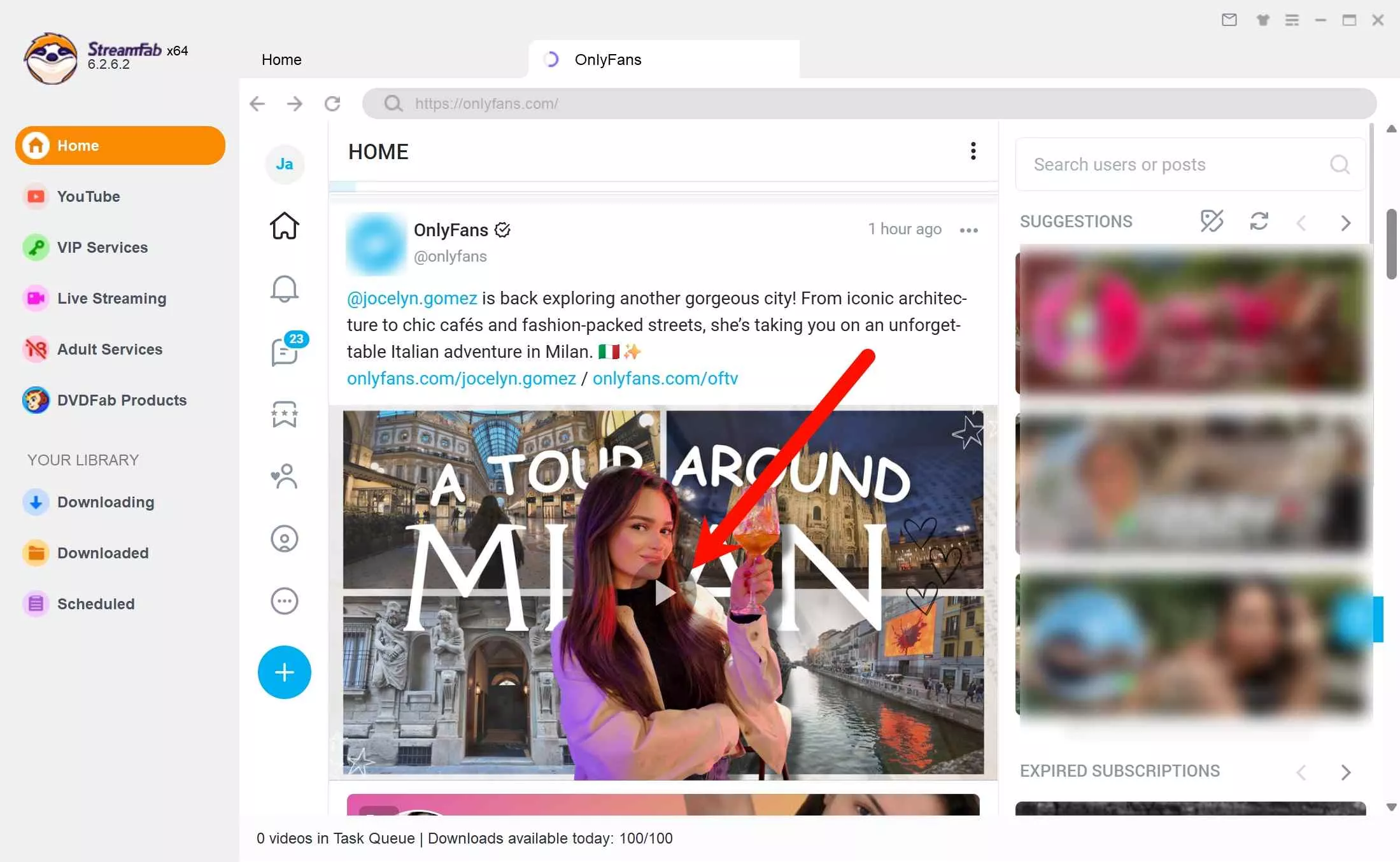 step 2 image: find the onlyfans videos you want to download