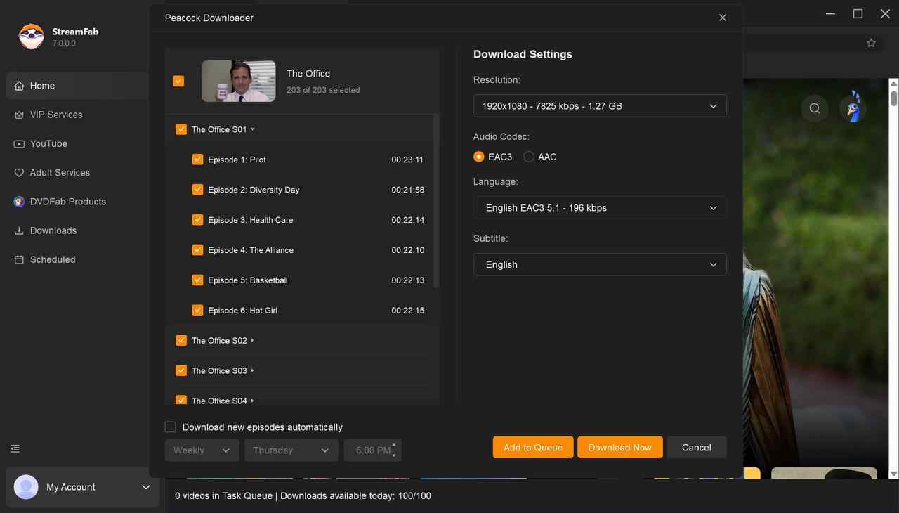 how to download peacock shows on pc via streamfab peacock downloader: step 3