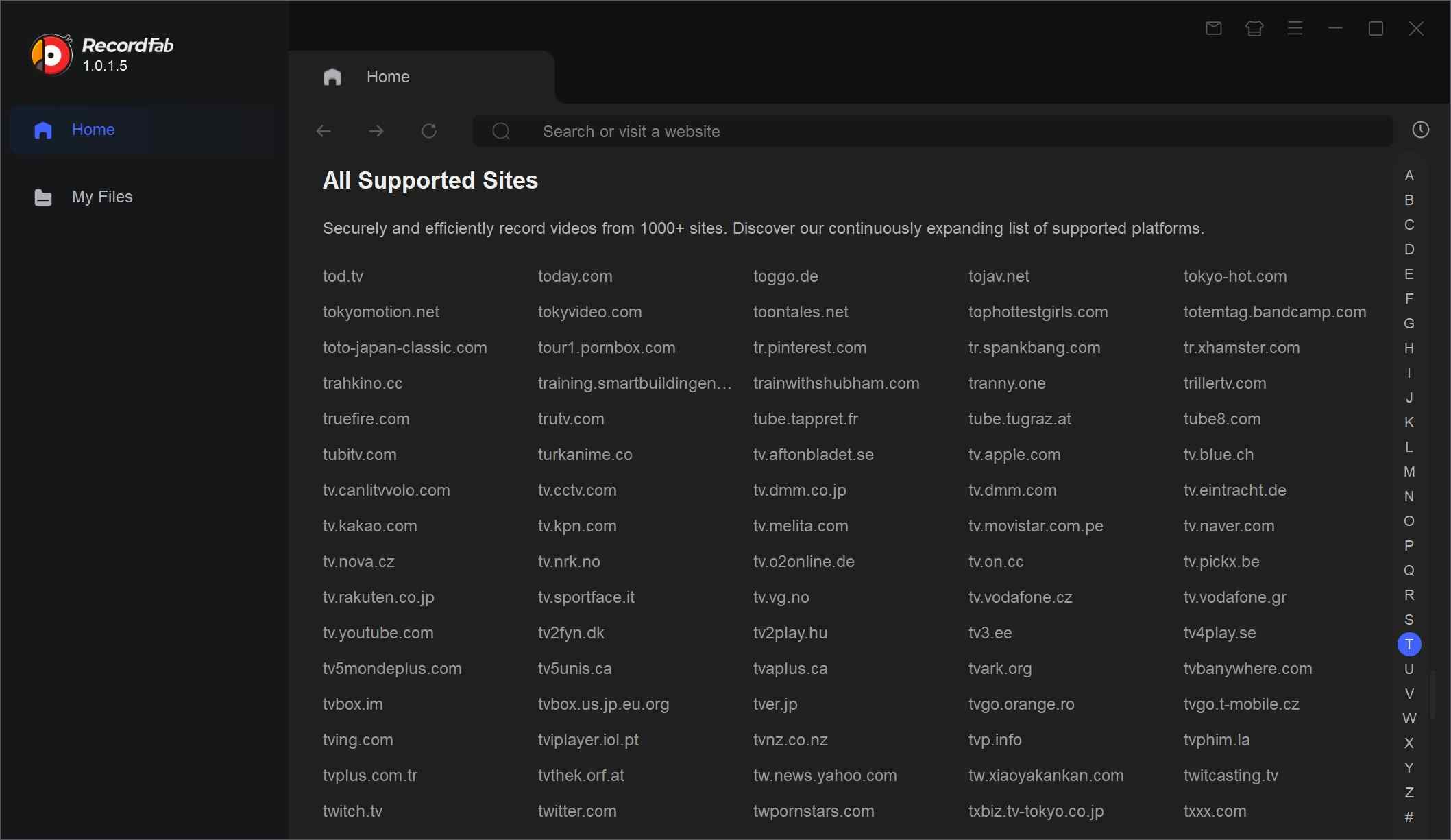 how to screen record Tubi for offline viewing or backup via recordfab: step 1