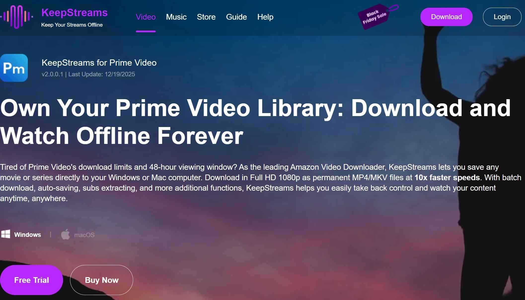 one of the best amazon video downloaders: keepstreams for prime video