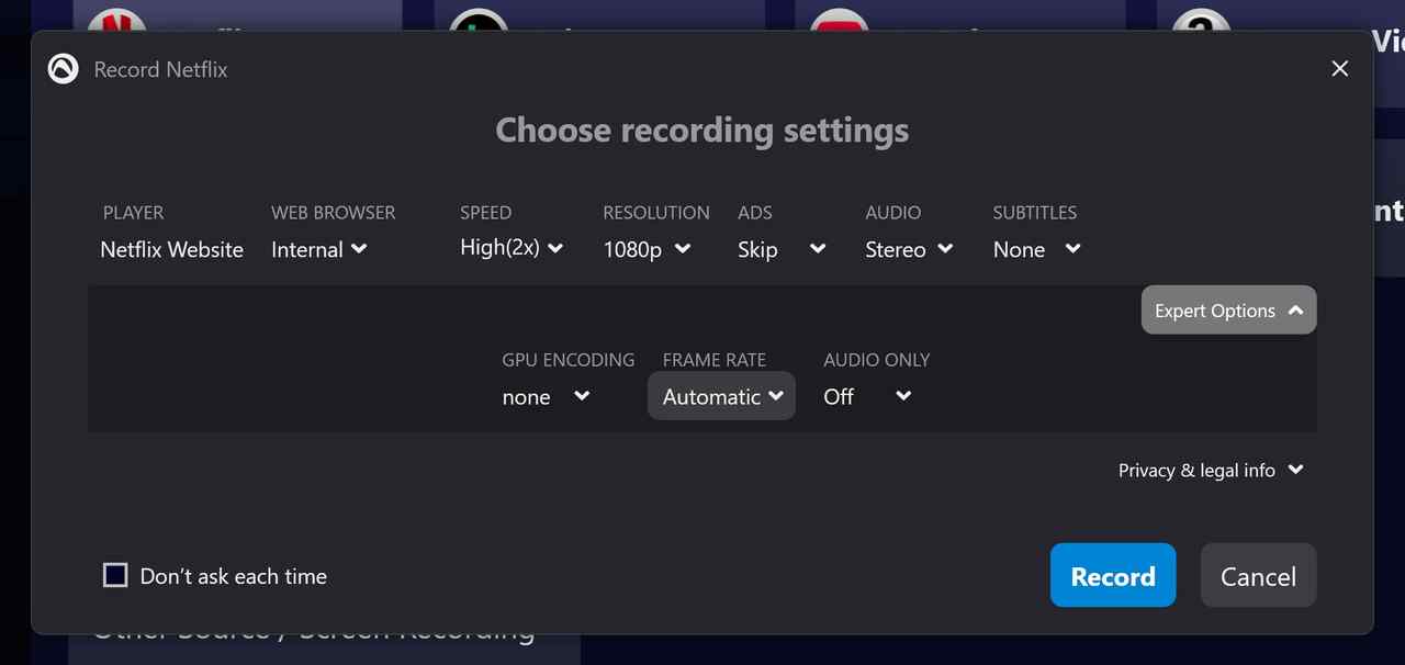 Audials amazon 1080p recording steps