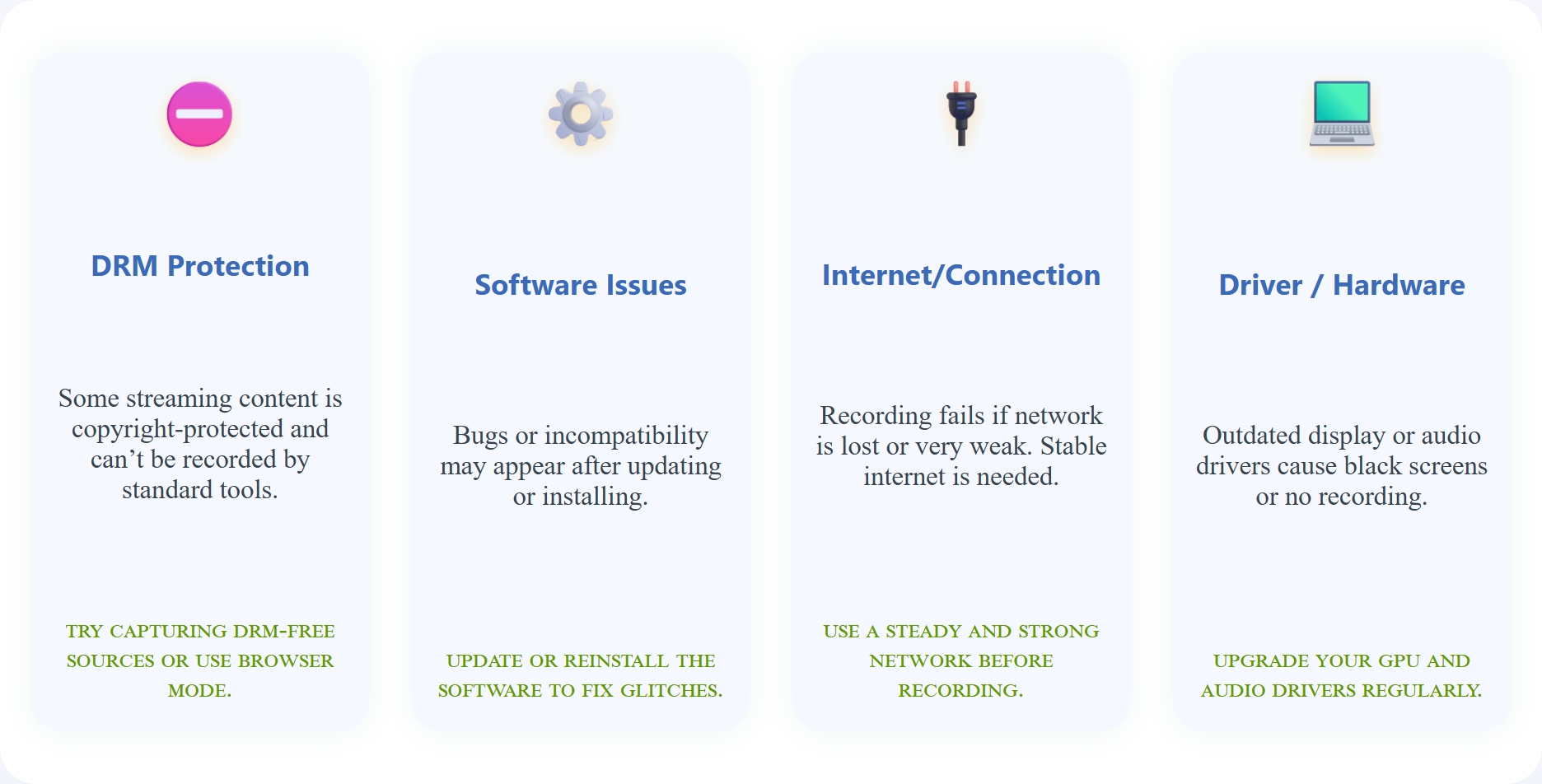 casual reasons of audials one not working
