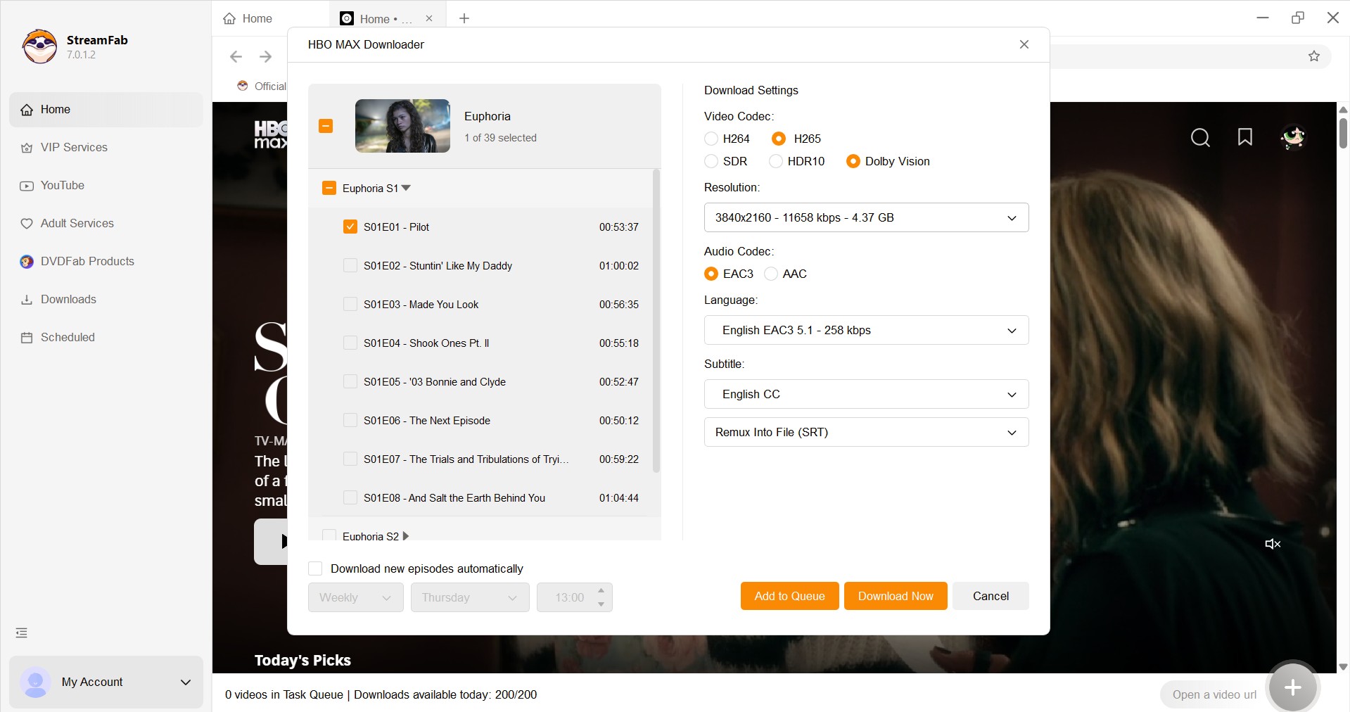 second step of using StreamFab Max Downloader