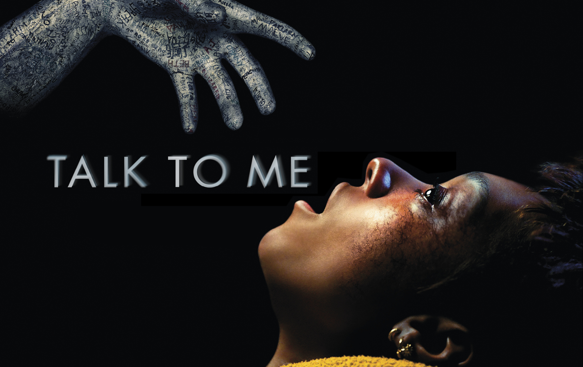 Poster for Talk to Me, an A24 horror movie available on YouTube.
