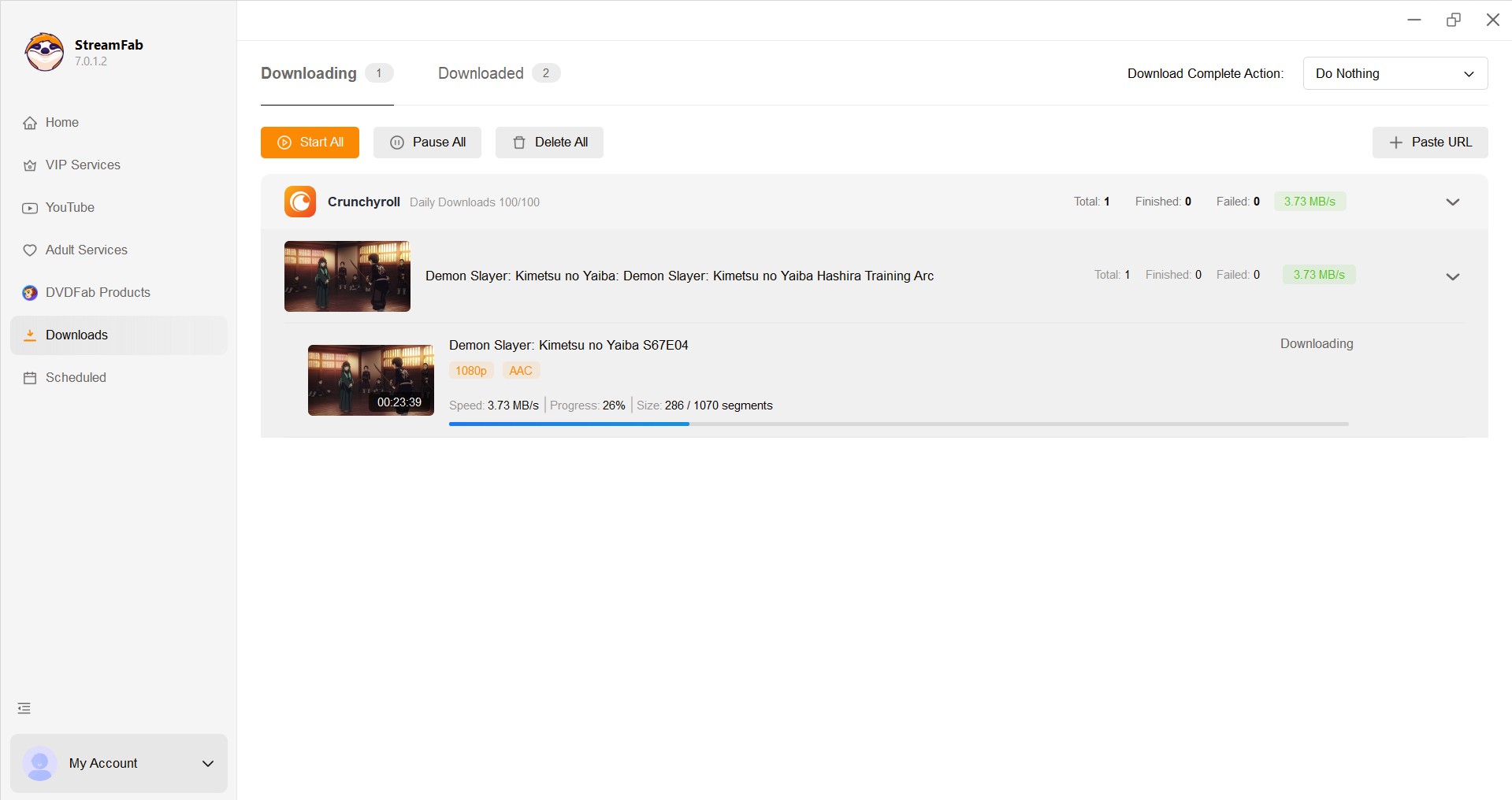 How to Convert Crunchyroll to MP4 with StreamFab step4
