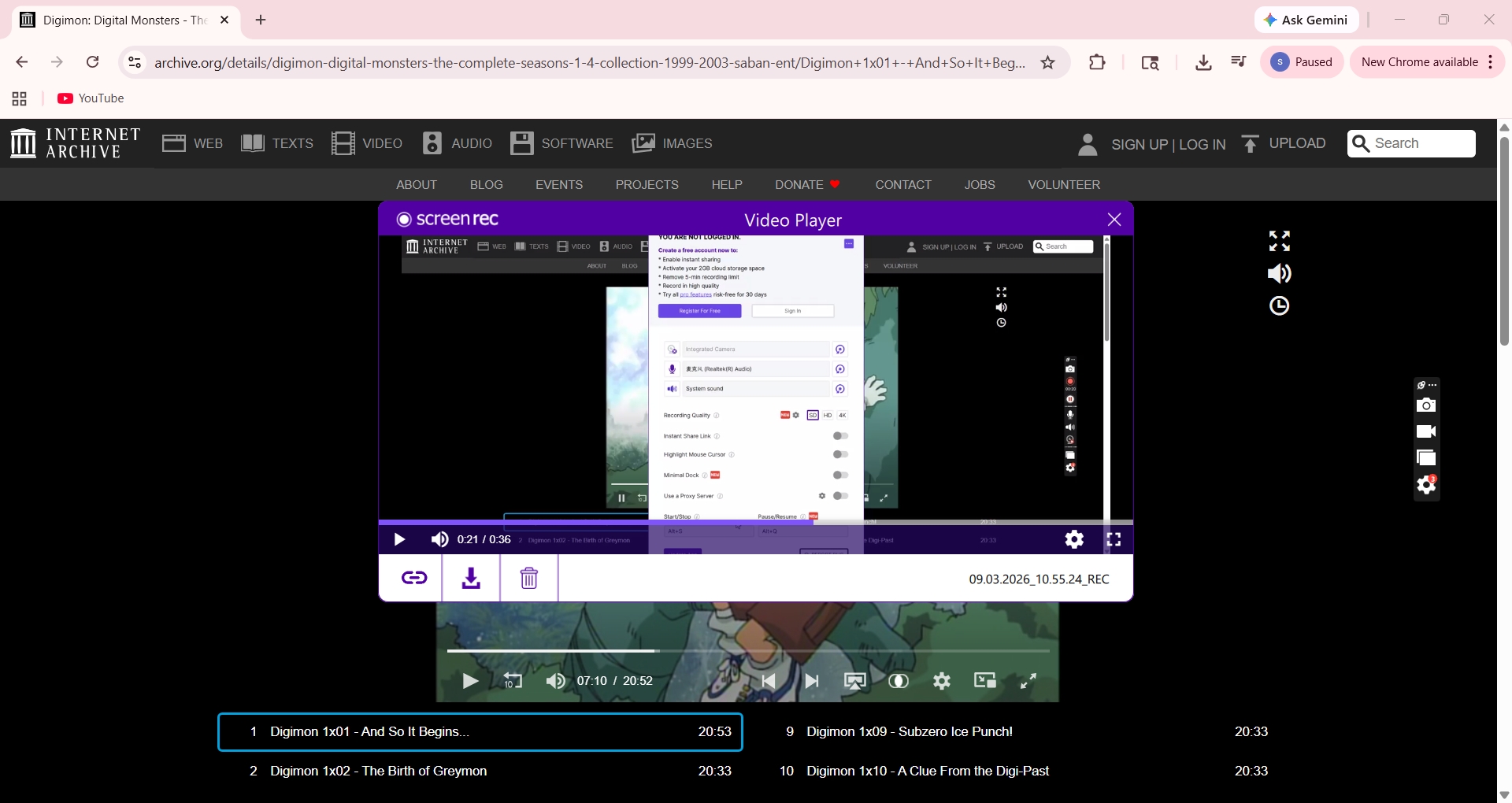How to download video from Wayback Machine with ScreenRec?