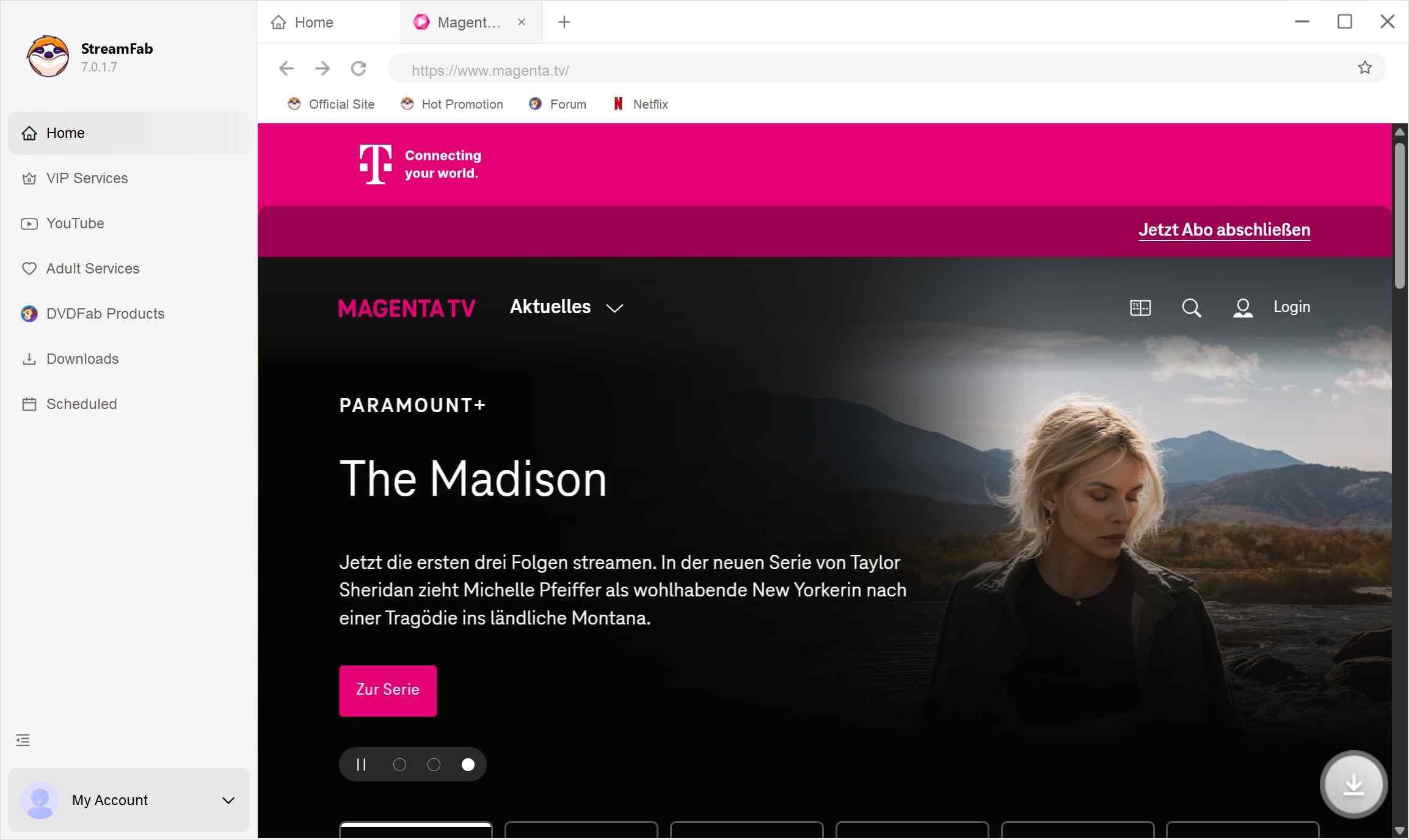 Steps to Use StreamFab to Download Videos from Magenta TV