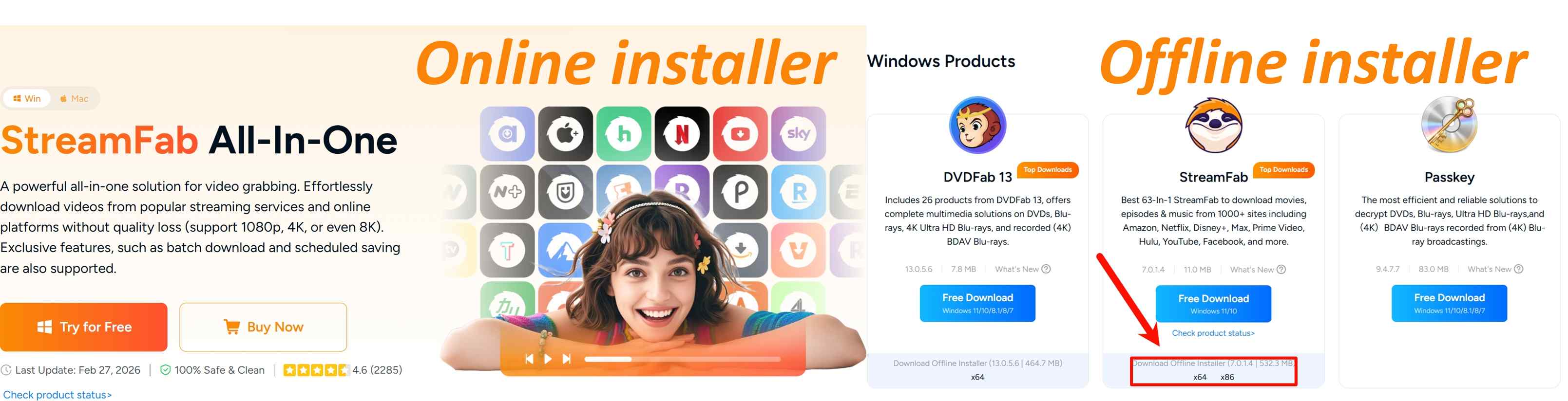 how to use streamfab: install it via the online/offline installer