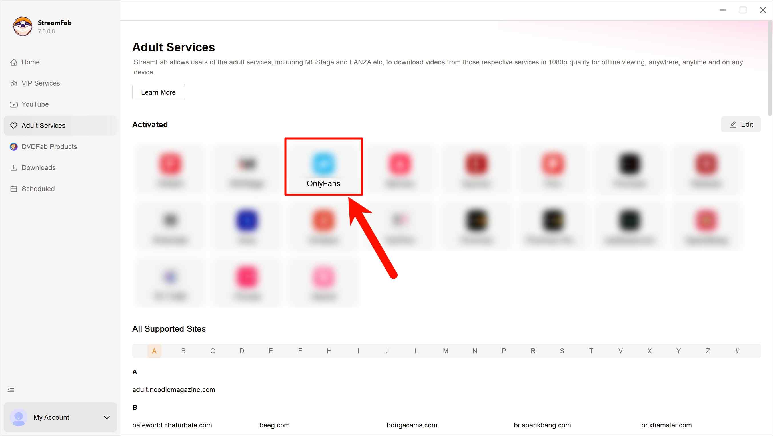 how to download onlyfans to mp4 via streamfab onlyfans downloader: step 1