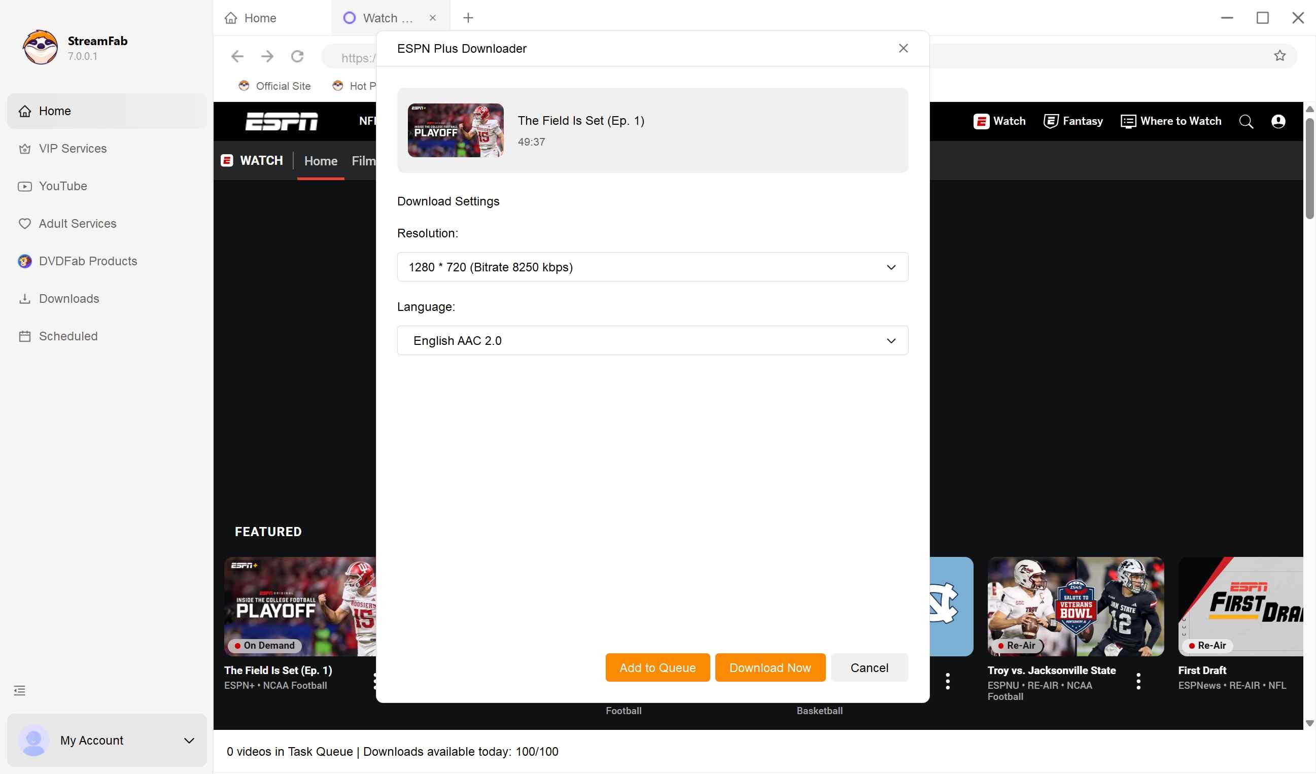 how to download espn with streamfab