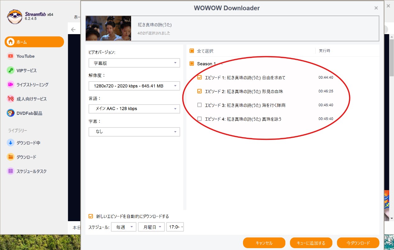StreamFab WOWOW 下載器的強大功能